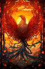 Fantasy of firebird rising Art Print